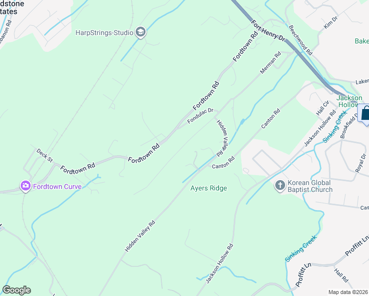 map of restaurants, bars, coffee shops, grocery stores, and more near 445 Merman Road in Kingsport