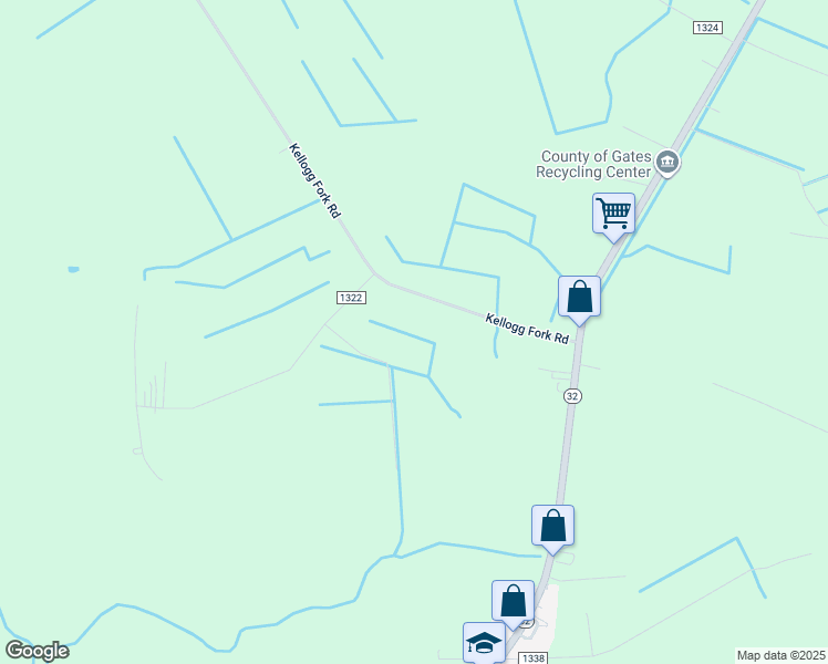 map of restaurants, bars, coffee shops, grocery stores, and more near 64 Kellogg Fork Road in Sunbury