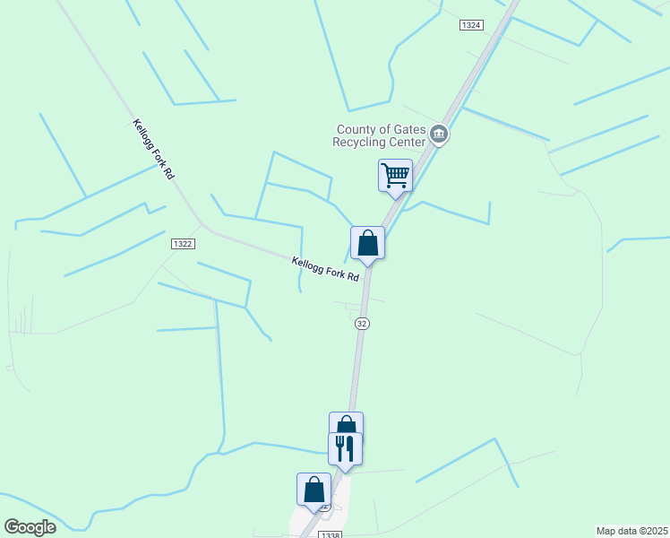 map of restaurants, bars, coffee shops, grocery stores, and more near 16 Kellogg Fork Road in Sunbury