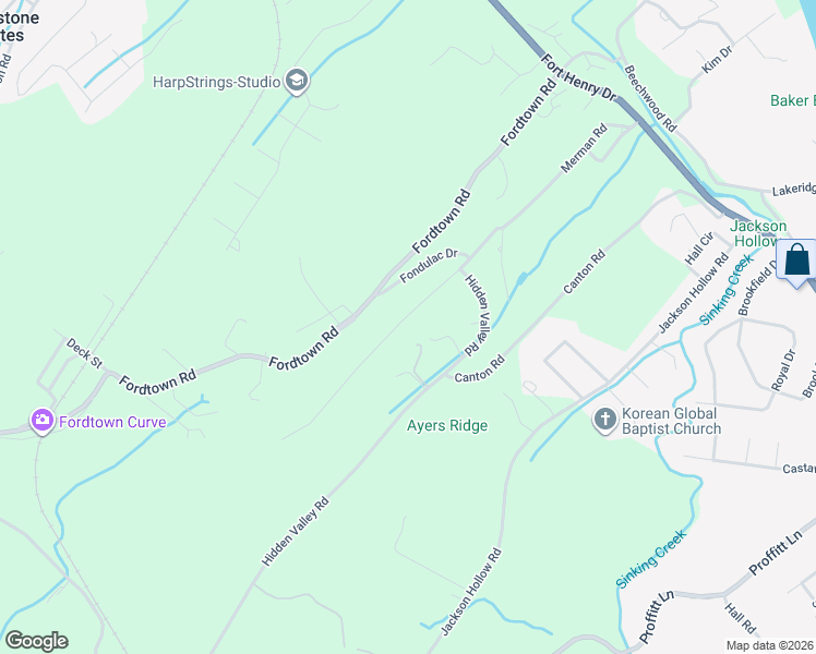 map of restaurants, bars, coffee shops, grocery stores, and more near 445 Merman Road in Kingsport
