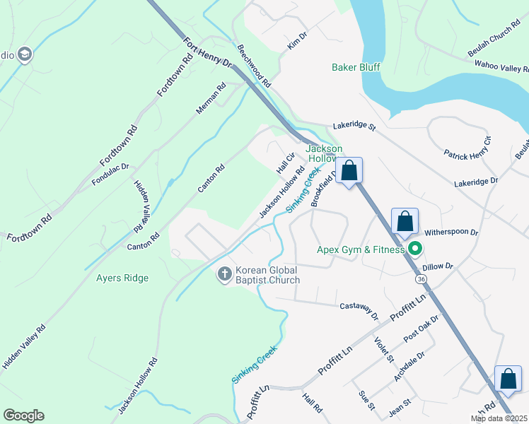 map of restaurants, bars, coffee shops, grocery stores, and more near 1145 Jackson Hollow Road in Kingsport