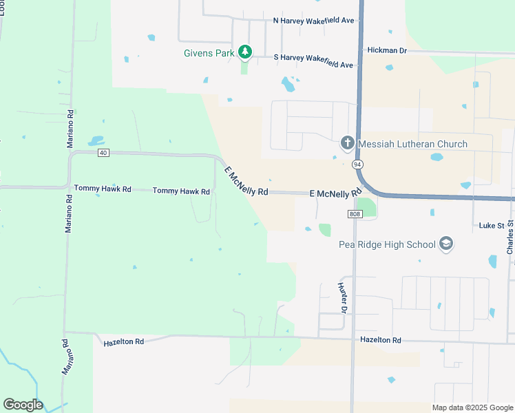 map of restaurants, bars, coffee shops, grocery stores, and more near 10551 East McNelly Road in Pea Ridge