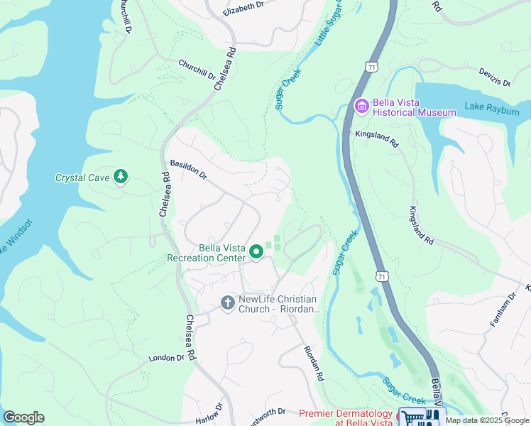 map of restaurants, bars, coffee shops, grocery stores, and more near 1 Watkins Way in Bella Vista