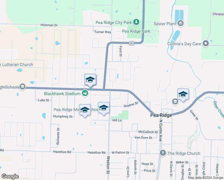 map of restaurants, bars, coffee shops, grocery stores, and more near 547-557 Sims Ln in Pea Ridge