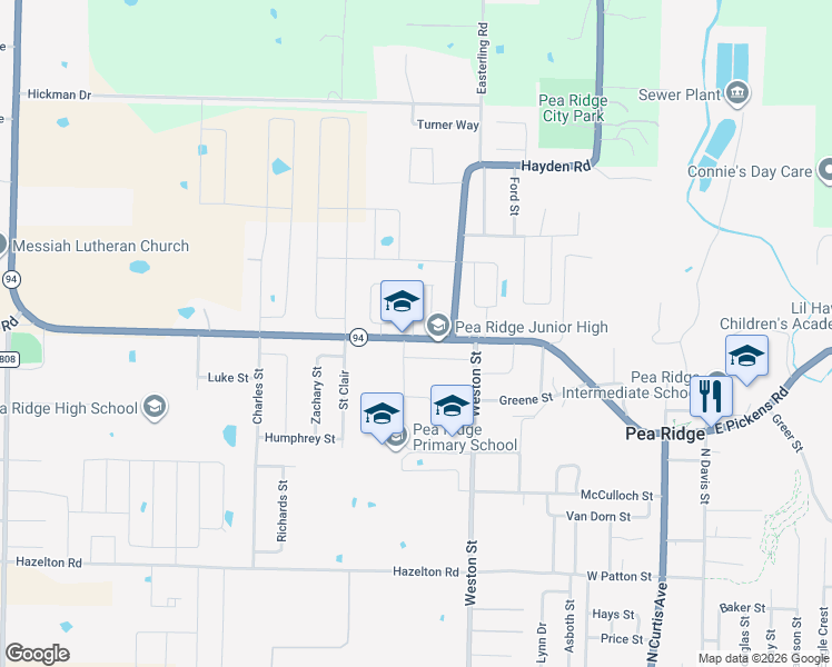 map of restaurants, bars, coffee shops, grocery stores, and more near 772 Pickens Road in Pea Ridge