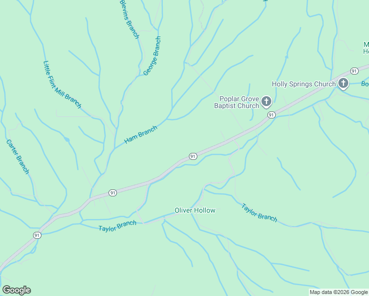 map of restaurants, bars, coffee shops, grocery stores, and more near 2733 Tennessee 91 in Elizabethton