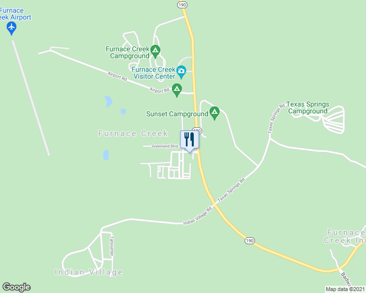 map of restaurants, bars, coffee shops, grocery stores, and more near Greenland Rch Rd in Furnace Creek