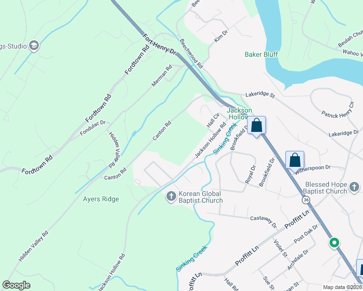 map of restaurants, bars, coffee shops, grocery stores, and more near 1142 Jackson Hollow Road in Kingsport