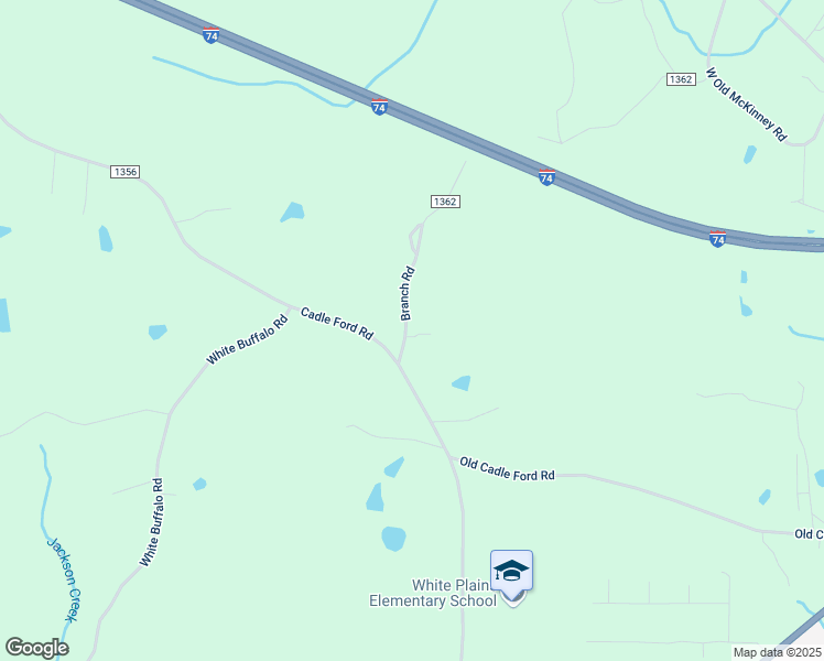 map of restaurants, bars, coffee shops, grocery stores, and more near 138 Branch Road in Mount Airy