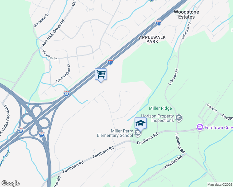 map of restaurants, bars, coffee shops, grocery stores, and more near 1004 Eastern Star Road in Kingsport