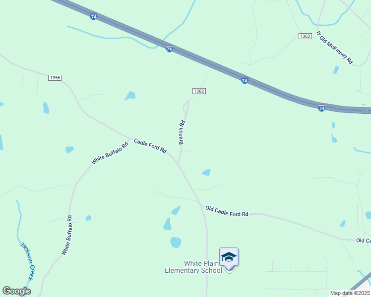 map of restaurants, bars, coffee shops, grocery stores, and more near 138 Branch Road in Mount Airy