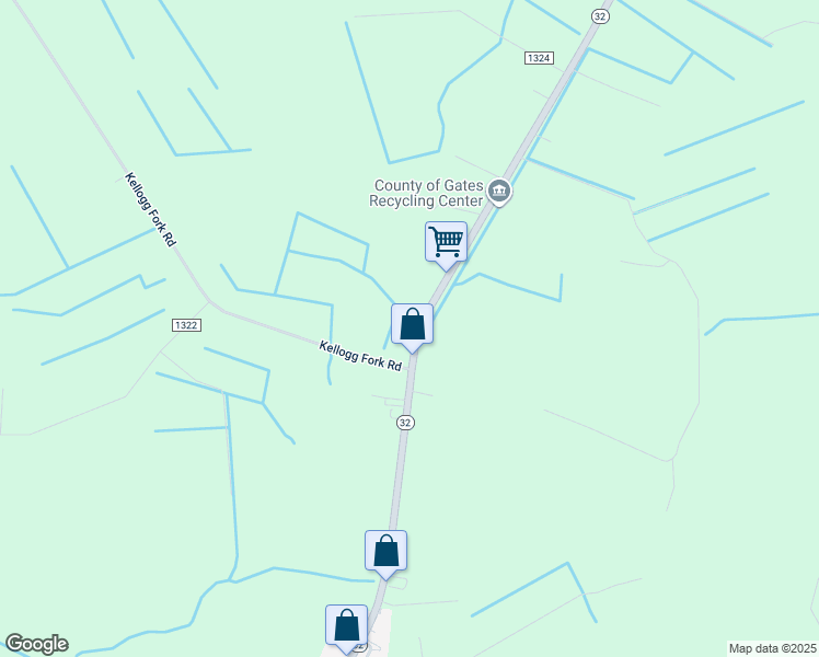 map of restaurants, bars, coffee shops, grocery stores, and more near 230 North Carolina 32 in Corapeake
