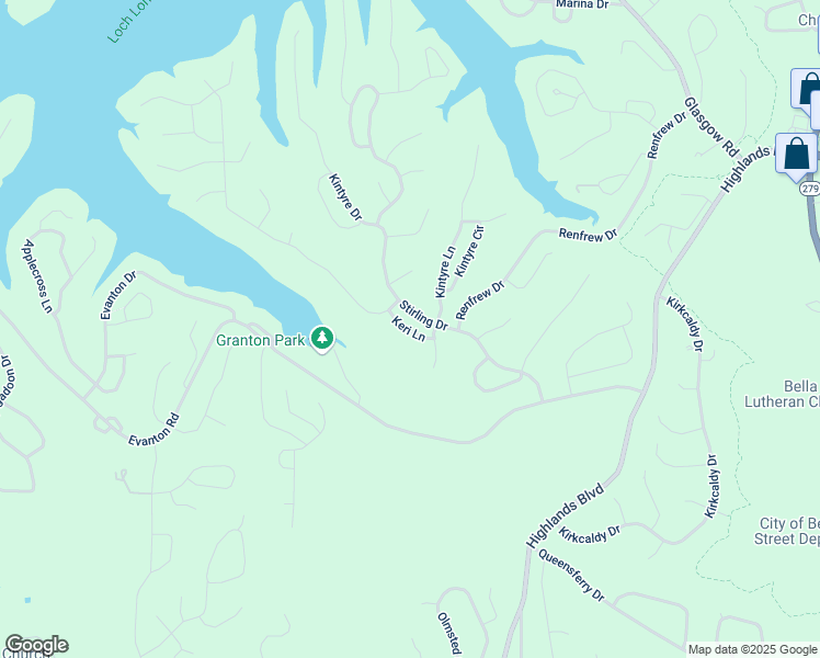 map of restaurants, bars, coffee shops, grocery stores, and more near 1 Kintyre Lane in Bella Vista