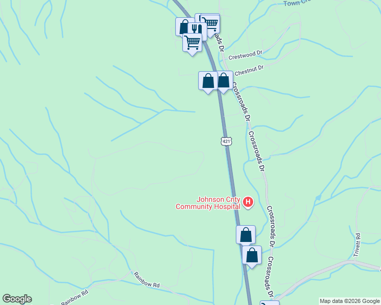 map of restaurants, bars, coffee shops, grocery stores, and more near 536 Browns Ridge Lane in Mountain City