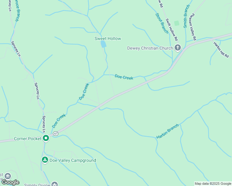 map of restaurants, bars, coffee shops, grocery stores, and more near 166 Burley Shouns Lane in Mountain City
