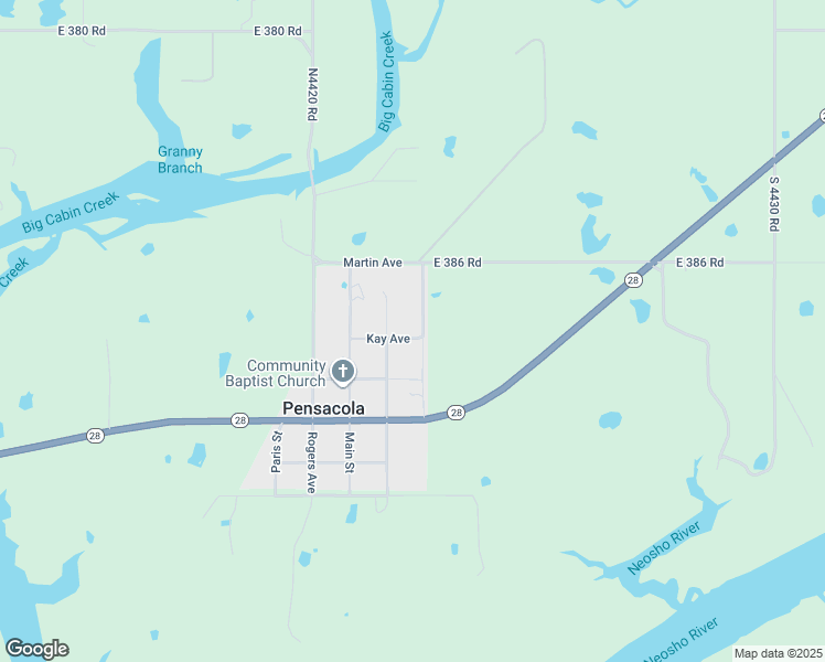 map of restaurants, bars, coffee shops, grocery stores, and more near 442258 Kay Avenue in Pensacola