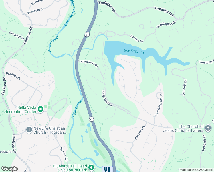 map of restaurants, bars, coffee shops, grocery stores, and more near 2 Stanway Lane in Bella Vista