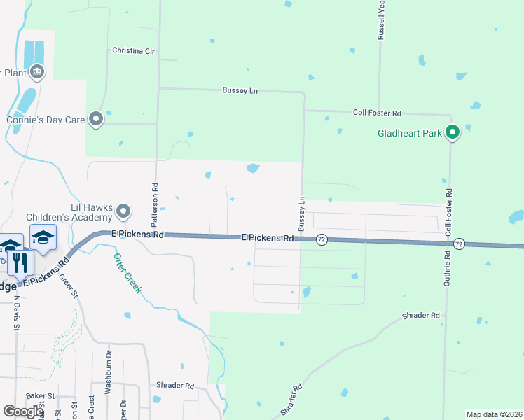 map of restaurants, bars, coffee shops, grocery stores, and more near 1626 East Pickens Road in Pea Ridge