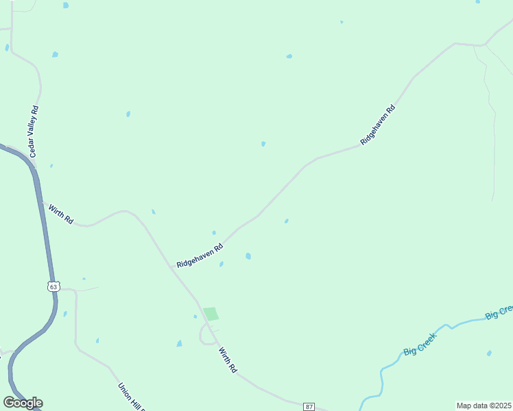 map of restaurants, bars, coffee shops, grocery stores, and more near Ridge Haven Road in Mammoth Spring