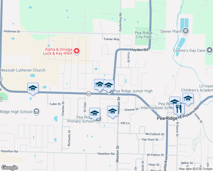 map of restaurants, bars, coffee shops, grocery stores, and more near 772 Pickens Road in Pea Ridge