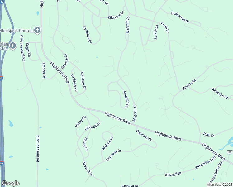 map of restaurants, bars, coffee shops, grocery stores, and more near 47 Magrath Circle in Bella Vista