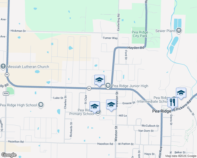 map of restaurants, bars, coffee shops, grocery stores, and more near 772 Pickens Road in Pea Ridge