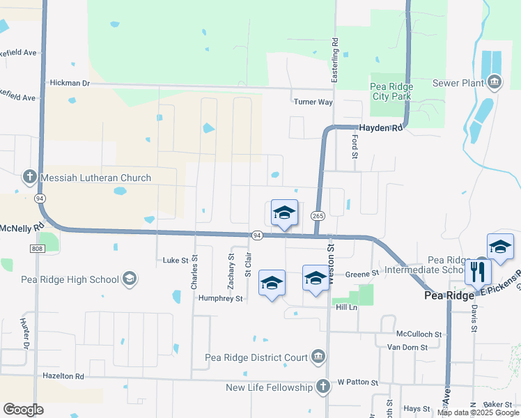 map of restaurants, bars, coffee shops, grocery stores, and more near 772-978 Pickens Road in Pea Ridge
