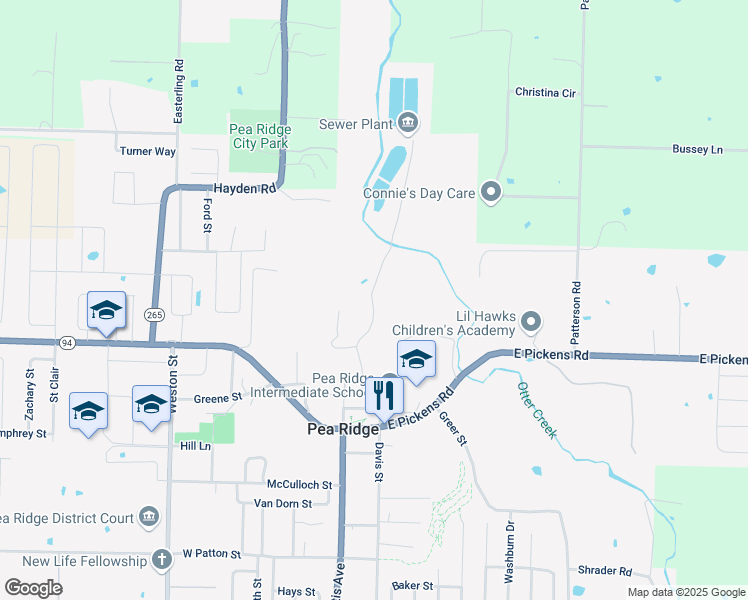 map of restaurants, bars, coffee shops, grocery stores, and more near 1901 Clark St in Pea Ridge