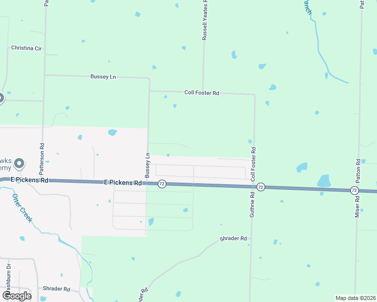map of restaurants, bars, coffee shops, grocery stores, and more near 2050 Bussey Lane in Pea Ridge