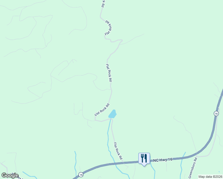 map of restaurants, bars, coffee shops, grocery stores, and more near 1103 Flat Rock Road in Crumpler