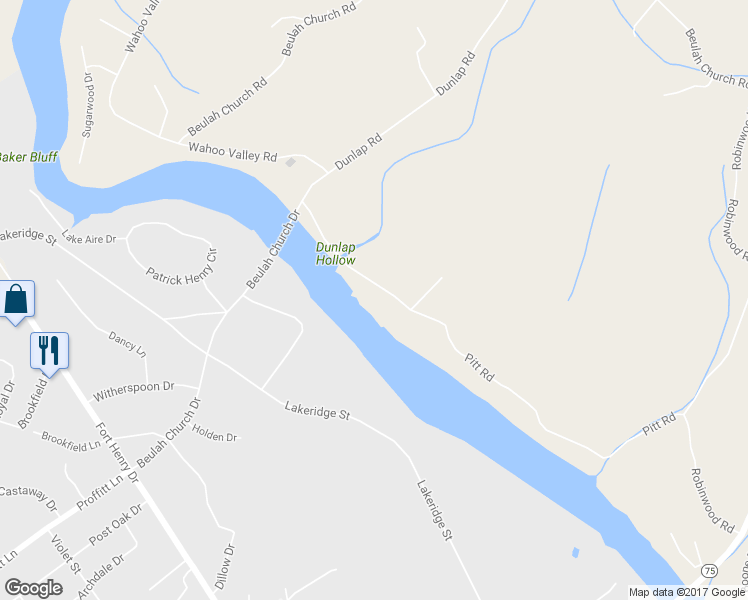 map of restaurants, bars, coffee shops, grocery stores, and more near 579 Pitt Rd in Kingsport