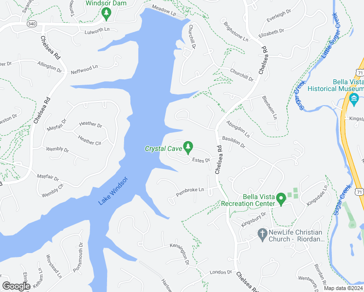 map of restaurants, bars, coffee shops, grocery stores, and more near 8 Mindy Lane in Bella Vista