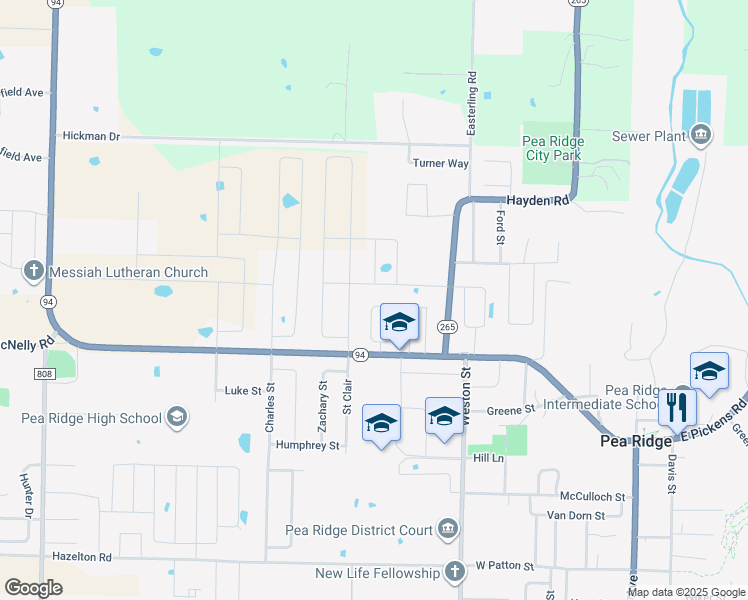 map of restaurants, bars, coffee shops, grocery stores, and more near 1993 Hayden Road in Pea Ridge