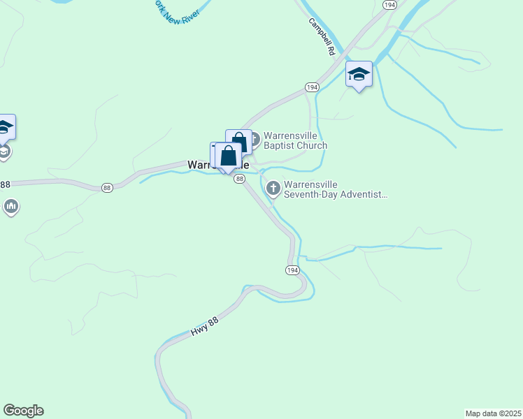 map of restaurants, bars, coffee shops, grocery stores, and more near 4927 North Carolina 88 in Warrensville
