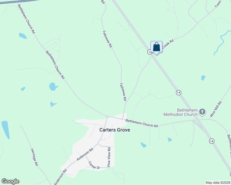 map of restaurants, bars, coffee shops, grocery stores, and more near 1392 Tellowee Road in Eden