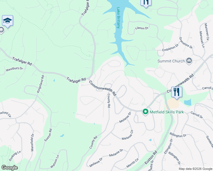 map of restaurants, bars, coffee shops, grocery stores, and more near 2 Harrington Circle in Bella Vista