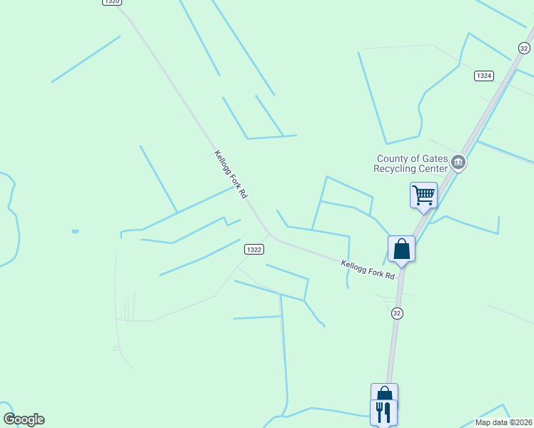 map of restaurants, bars, coffee shops, grocery stores, and more near 105 Kellogg Fork Road in Sunbury