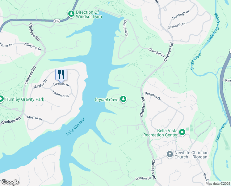 map of restaurants, bars, coffee shops, grocery stores, and more near 57 Davis Circle in Bella Vista