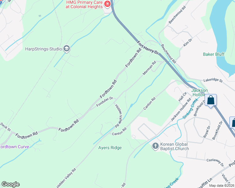 map of restaurants, bars, coffee shops, grocery stores, and more near 316 Merman Road in Kingsport