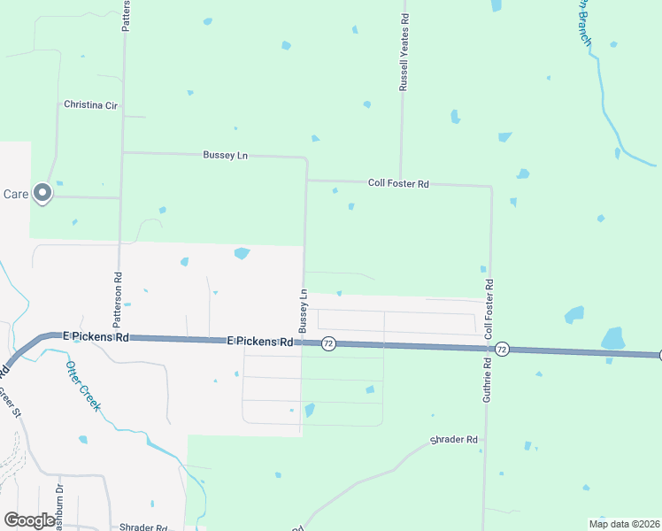 map of restaurants, bars, coffee shops, grocery stores, and more near 1896 Bussey Lane in Pea Ridge
