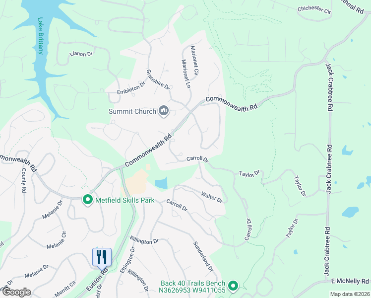 map of restaurants, bars, coffee shops, grocery stores, and more near 7 Morganshire Lane in Bella Vista