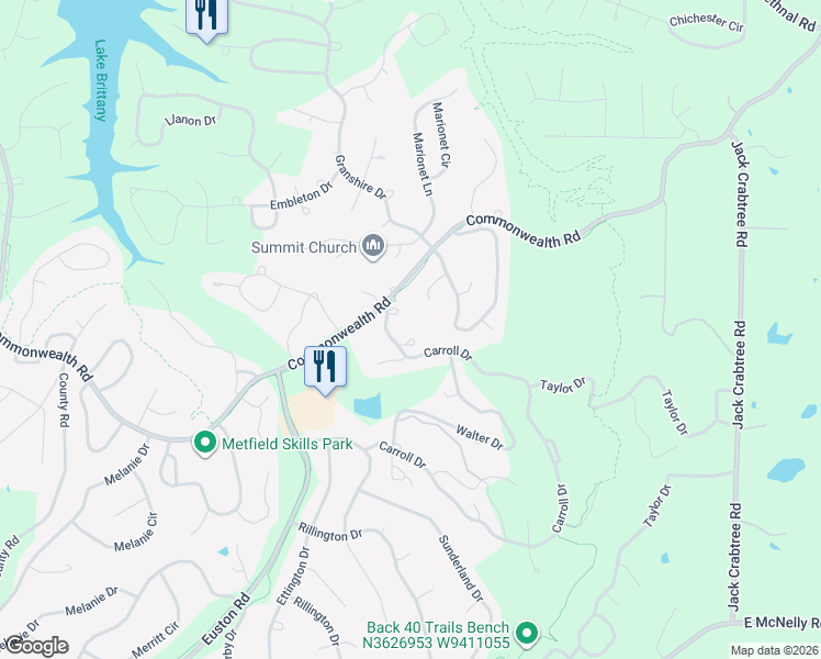 map of restaurants, bars, coffee shops, grocery stores, and more near 7 Morganshire Lane in Bella Vista