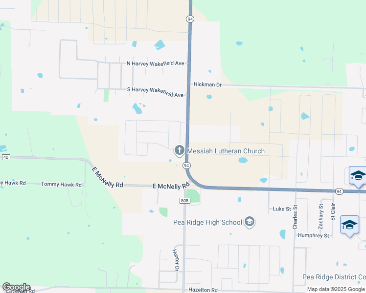 map of restaurants, bars, coffee shops, grocery stores, and more near 15364 Highway 94 in Pea Ridge