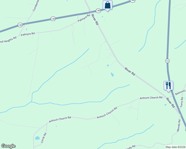 map of restaurants, bars, coffee shops, grocery stores, and more near Yarbrough Lane in Clarksville