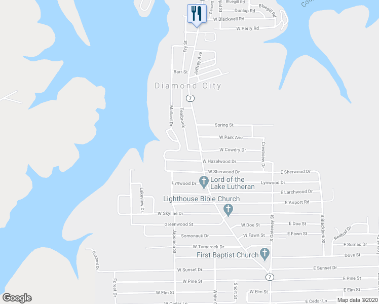 map of restaurants, bars, coffee shops, grocery stores, and more near in Diamond City