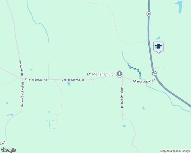 map of restaurants, bars, coffee shops, grocery stores, and more near 8190 Charlie Stovall Road in Oxford