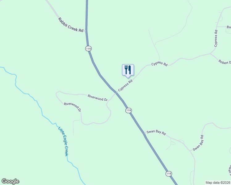 map of restaurants, bars, coffee shops, grocery stores, and more near 1901 Tennessee 119 in Buchanan