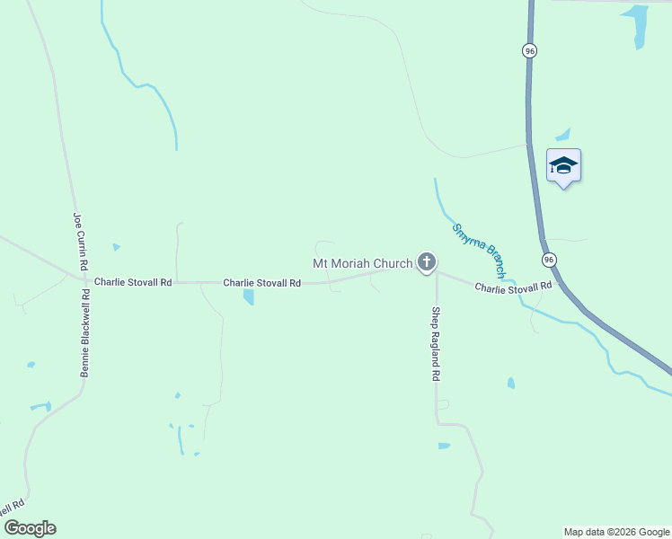 map of restaurants, bars, coffee shops, grocery stores, and more near 8190 Charlie Stovall Road in Oxford