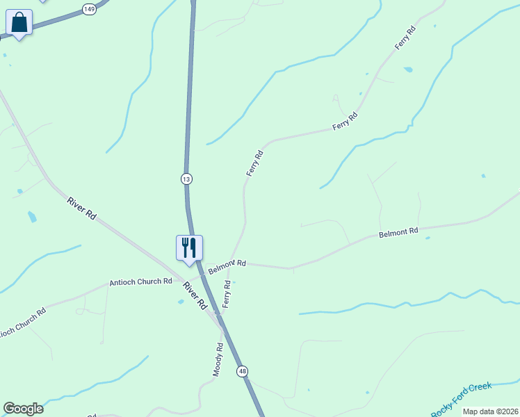map of restaurants, bars, coffee shops, grocery stores, and more near 2211 Ferry Road in Clarksville