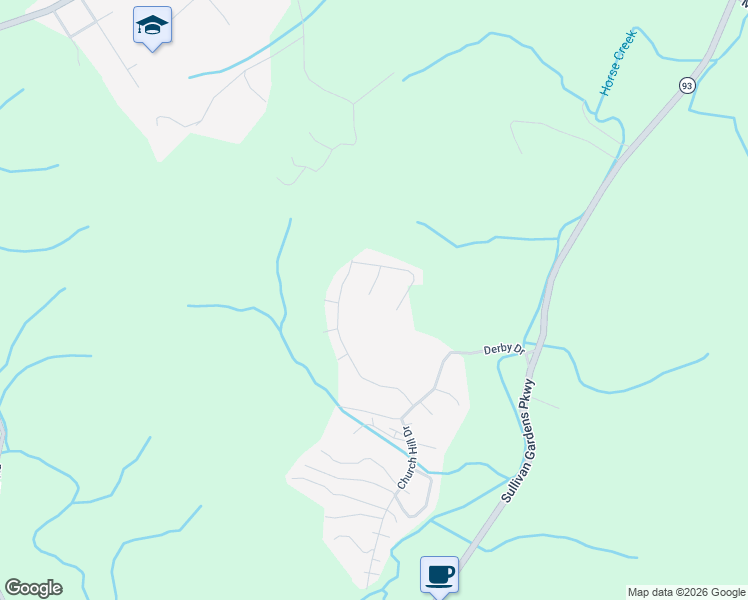 map of restaurants, bars, coffee shops, grocery stores, and more near 117 Mimi Court in Kingsport
